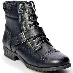 Sooo SEXY Womens BLACK ANKLE BOOTS~ Size 10m~ Zipper Ankle & Sweater Collar~ NIB